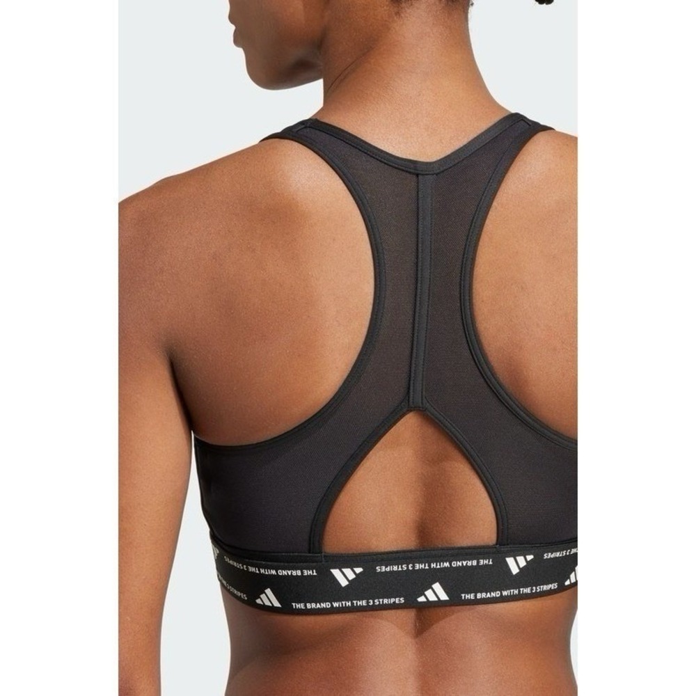 NWT Adidas Training Train icons medium support sports bra in black Size XL-DD - Picture 2 of 8